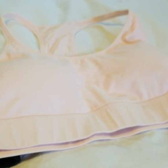 2 Pact Organic Cotton racer back bras, one light Pink, one Blk - Picture 7 of 10